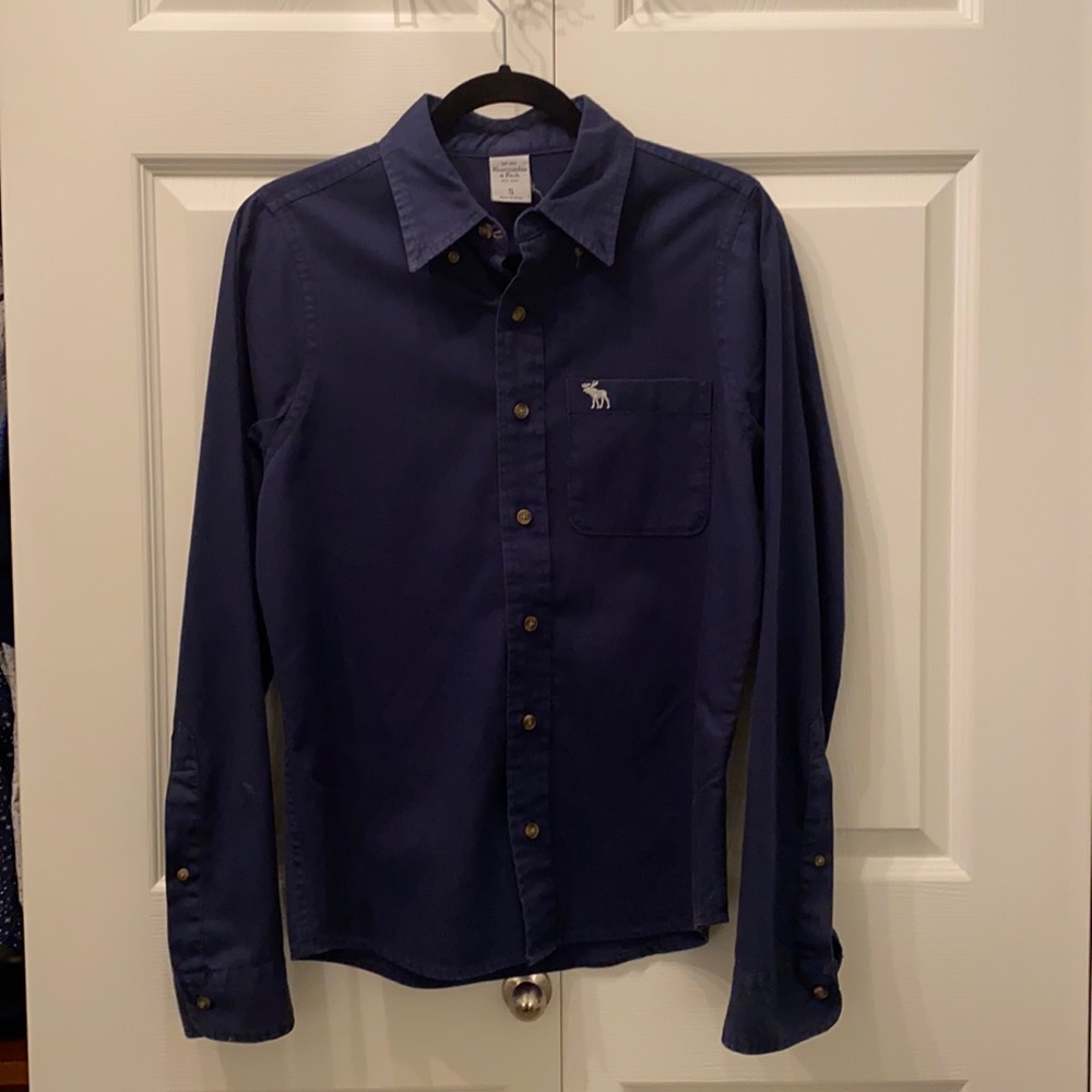 Abercrombie & Fitch Navy Blue Button Up